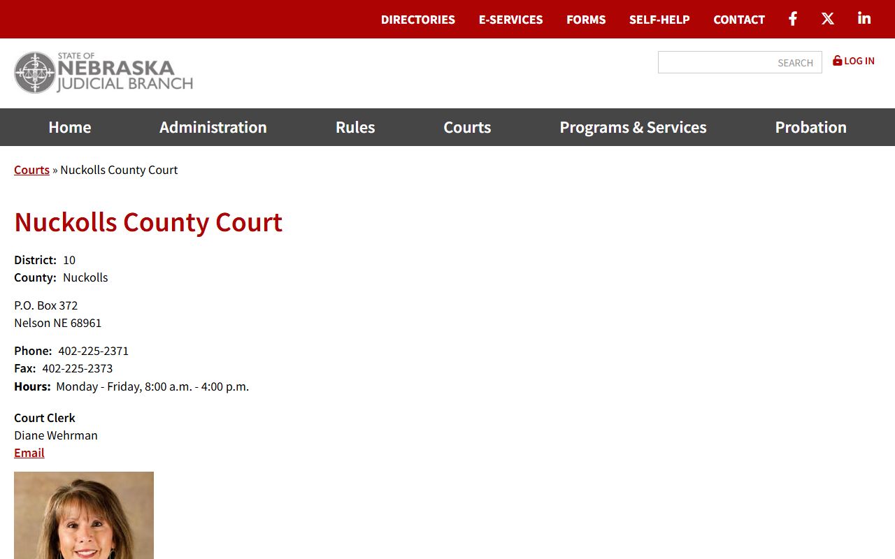 Nuckolls County court records after jail arrest contact page
